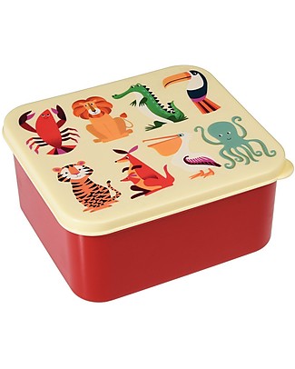 Rex London Contenitore Porta Pranzo, Creature Colorate 14x15x7 cm - Senza BPA! Contenitori Latte e Snack