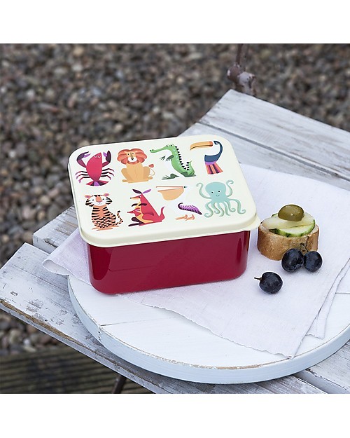 Rex London Contenitore Porta Pranzo, Creature Colorate 14x15x7 cm - Senza BPA! Contenitori Termici
