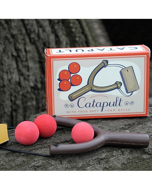 Rex London Fionda Giocattolo con 4 Palline in Gomma Giochi da Esterno_