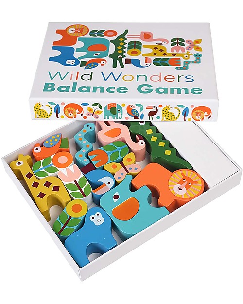 Rex London Gioco di Equilibrio in Legno Meraviglie della Natura - 14 pezzi Animali in Legno