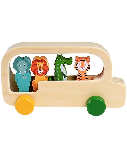 Rex London Il Bus degli Animali - Legno - 19.5 x 11 cm Macchine e Trenini  in Legno