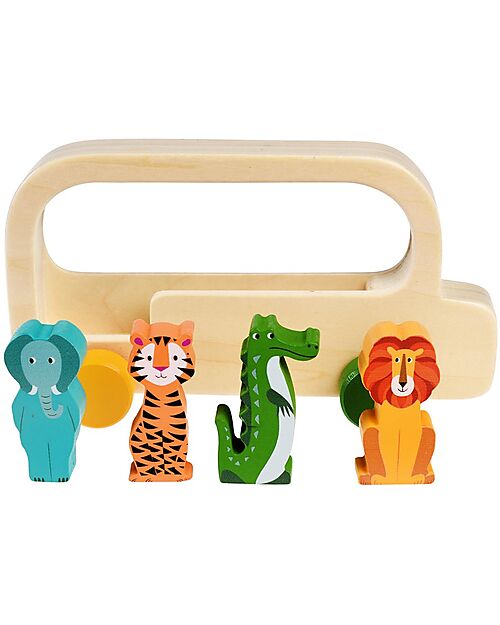 Rex London Il Bus degli Animali - Legno - 19.5 x 11 cm Macchine e Trenini  in Legno