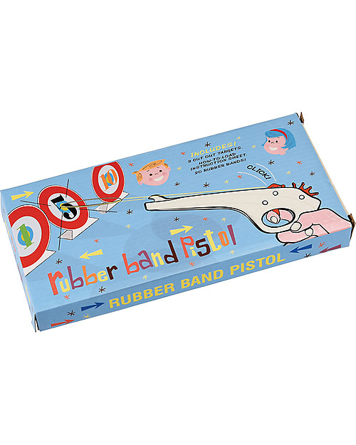 Rex London Pistola in Legno con Elastici - Completa di bersagli! Giochi da Esterno_