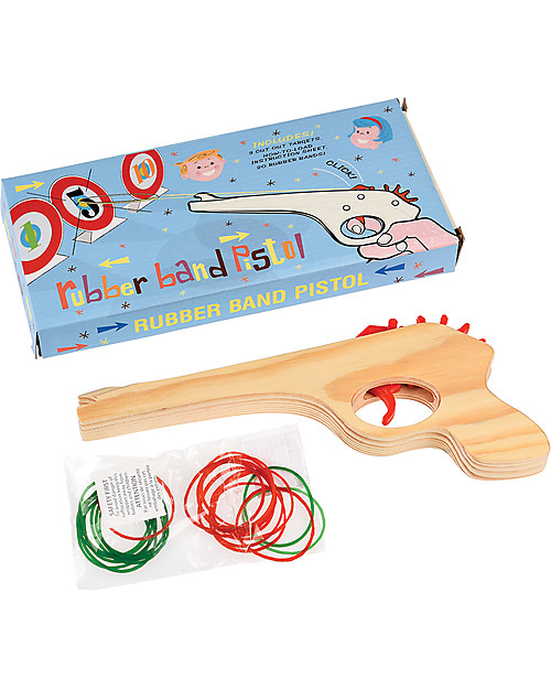Rex London Pistola in Legno con Elastici - Completa di bersagli! Giochi da Esterno_