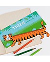 Rex London Righello in Legno 15 cm, Tigre - Ottima idea regalo per la scuola! Disegnare e Colorare
