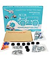 Rex London Set da Costruzione 4in1 - Camion con Gru + Elicottero + Furgone + Escavatore Giochi STEM