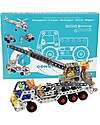 Rex London Set da Costruzione 4in1 - Camion con Gru + Elicottero + Furgone + Escavatore Giochi STEM