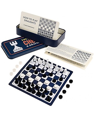 Rex London Set Dama e Scacchi da Viaggio - Pedine magnetiche! Giochi da Viaggio