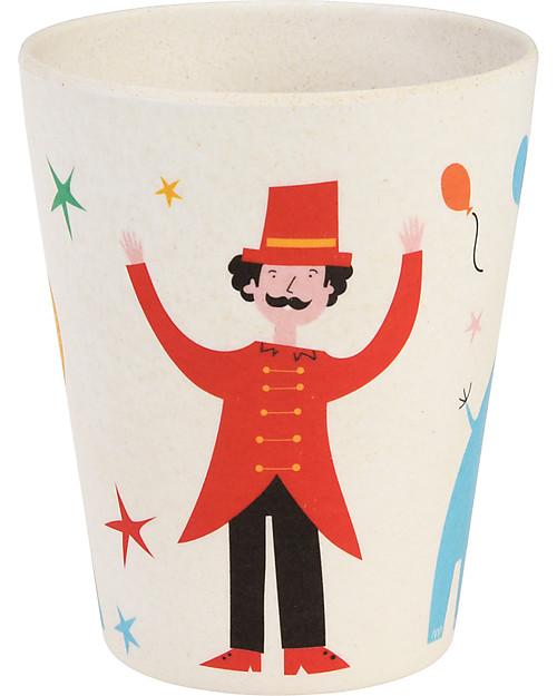 Rex London Set di Stoviglie, Circo: Tazza, Piatto, Ciotola e Posate - Fibra di Bambù Set Pappa