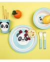 Rex London Set di Stoviglie, Miko il Panda: Tazza, Piatto, Ciotola e Posate - Fibra di Bambù Piatti e Scodelle