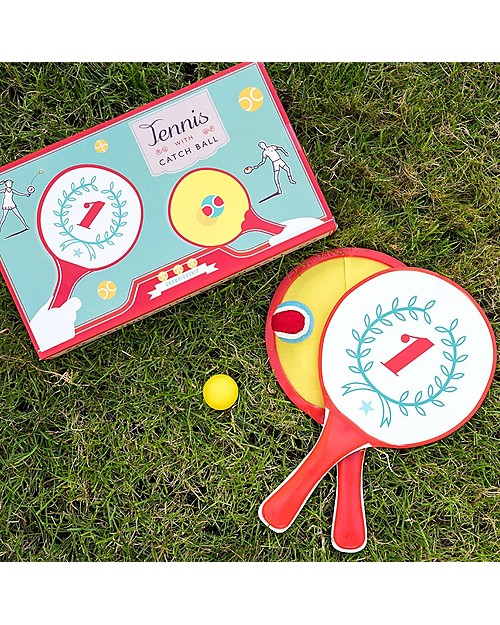 Rex London Set Gioco 2 in 1 Tennis e Catch Ball - Ispirazione retrò per un dinamico divertimento! Giochi da Esterno_