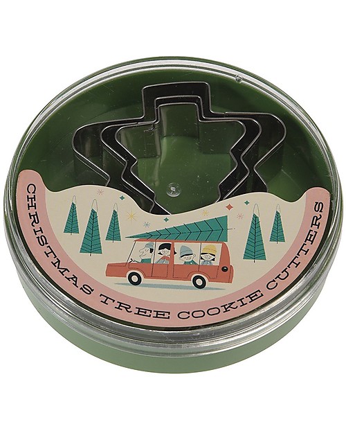 Rex London Set Natale Stampini per Biscotti Alberi di Natale + Scatola Decorazioni Natalizie