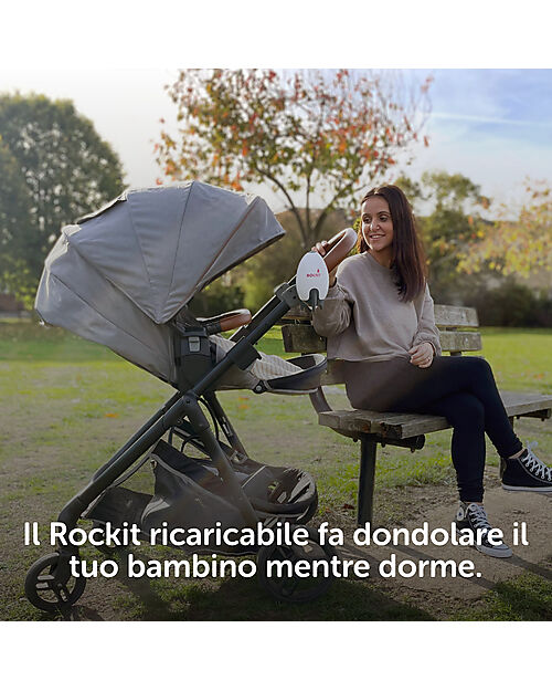 Rockit Dondola Passeggino Automatico Portatile - Versione Ricaricabile - Per Passeggini e Carrozzine Accessori Vari