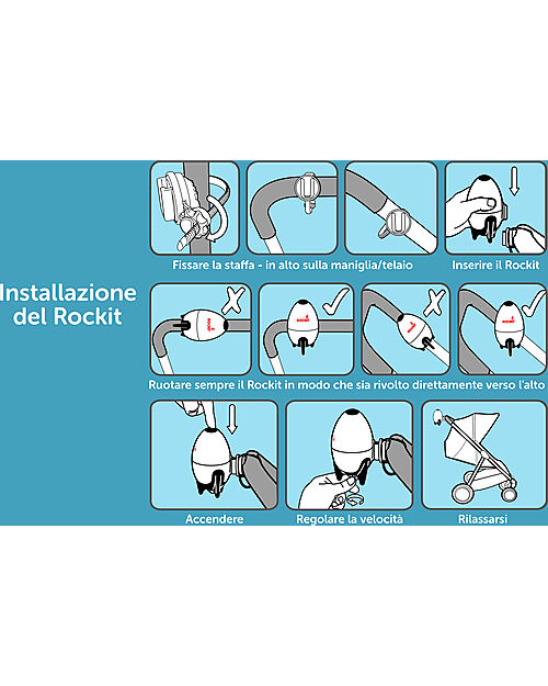 Rockit Dondola Passeggino Automatico Portatile - Versione Ricaricabile -  Per Passeggini e Carrozzine unisex (bambini)