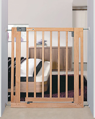 Safety 1st Cancelletto a Pressione 73-80 cm in Legno Easy Close - Estensibile con kit fino a 112 cm! Cancelletti di Sicurezza