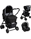 Safety 1st Passeggino Trio Roadeo con Navicella e Seggiolino Auto - Nero e Grigio - Dalla Nascita! Passeggini Trio e Duo