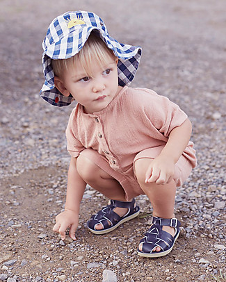 Salt-Water Sandals Sandali Shark con Protezione Extra - Navy - Pelle Impermeabile Sandali