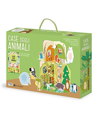 Sassi Junior Assembla e Gioca Case degli Animali - Dai 3 Anni - Puzzle 3D + Libro 10 Pagine Libri