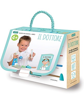 Sassi Junior Giochi in Legno + Libro, Il Dottore - Include gli Strumenti del Dottore Libri