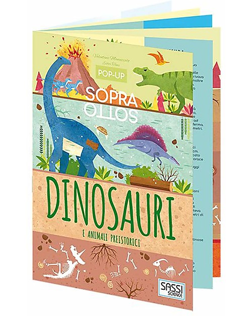 Sassi Junior Libri Pop-Up Sopra e Sotto - Dai 6 anni - Dinosauri e Animali Preistorici Giochi da Tavolo