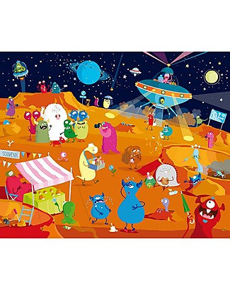 Sassi Junior Puzzle Gigante + Libro, Alieni - Da 5 anni in su! Giochi Da Tavolo