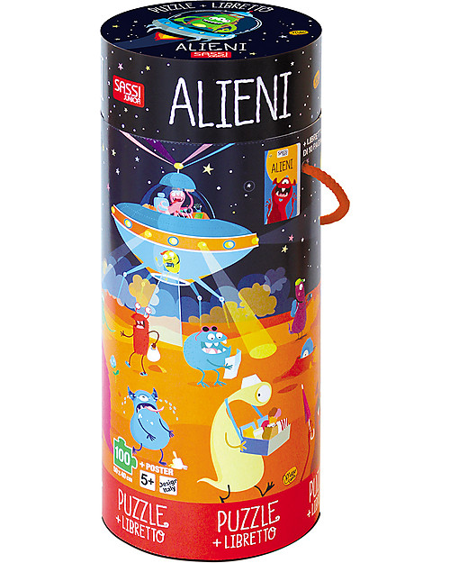Sassi Junior Puzzle Gigante + Libro, Alieni - Da 5 anni in su! Puzzle