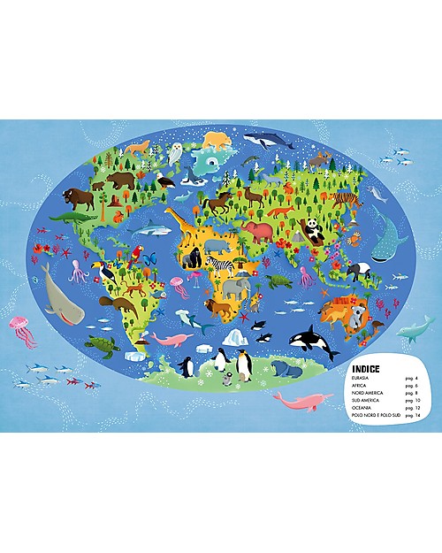 Sassi Junior Puzzle Gigante + Libro, Il Mondo Degli Animali - Da 6 anni in su! Giochi per Inventare Storie