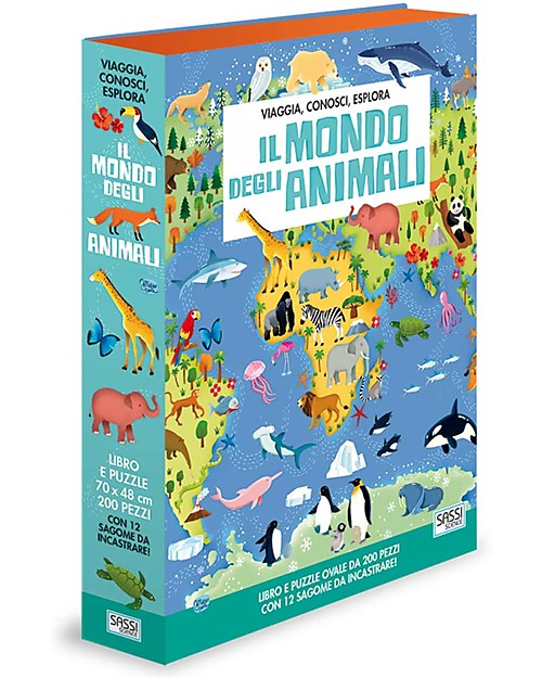 Sassi Junior Puzzle Gigante + Libro Il mondo degli Animali - da 6 Anni in  su unisex (bambini)