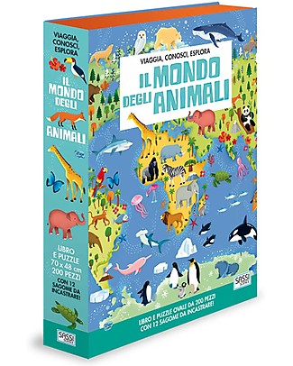 Sassi Junior Puzzle Gigante + Libro Il mondo degli Animali - da 6 Anni in su Libri