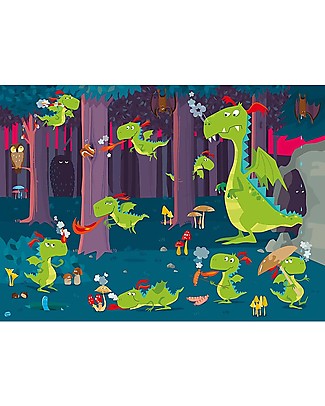 Sassi Junior Puzzle Gigante + Libro, La Foresta dei Draghi - Da 3 anni in su! Libri