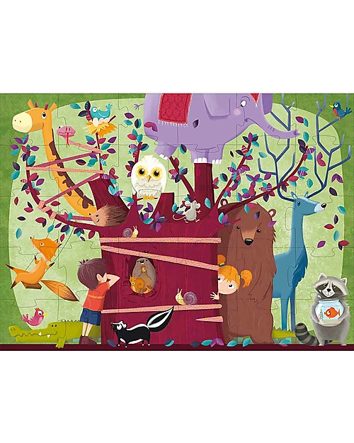 Sassi Junior Puzzle Gigante + Libro, L'Albero degli Animali - Da 3 anni in su! Giochi da Tavolo