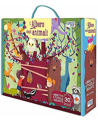 Sassi Junior Puzzle Gigante + Libro, L'Albero degli Animali - Da 3 anni in su! Puzzle