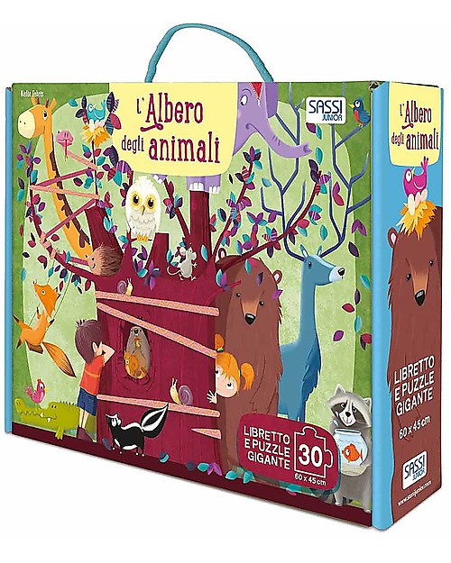 Sassi Junior Puzzle Gigante + Libro, L'Albero degli Animali - Da 5