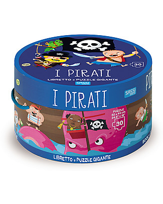 Sassi Junior Puzzle Gigante + Libro, Pirati - Da 3 anni in su! Giochi Da Tavolo
