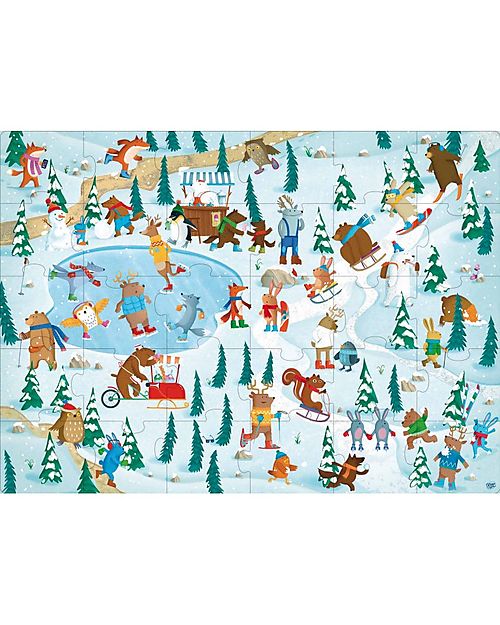 Sassi Junior Scatola Tonda con Puzzle da 30 Pezzi e Libro - Animali sul Ghiaccio - dai 5 Anni Puzzle