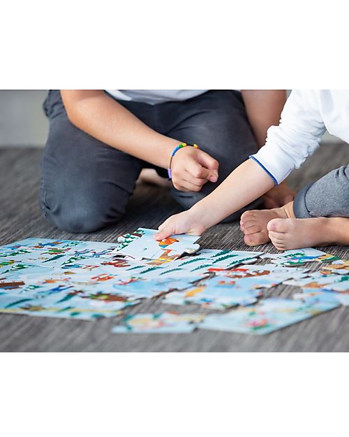 Sassi Junior Scatola Tonda con Puzzle da 30 Pezzi e Libro - Animali sul Ghiaccio - dai 5 Anni Puzzle