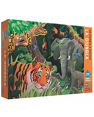 Sassi Junior Un Pianeta a Rischio - La Giungla - Puzzle da 220 Pezzi Giochi da Viaggio_