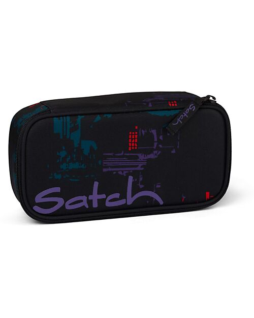 Satch Astuccio Rigido - Night Vision - Nero/Viola - Inclusa Squadra Astucci per la Scuola