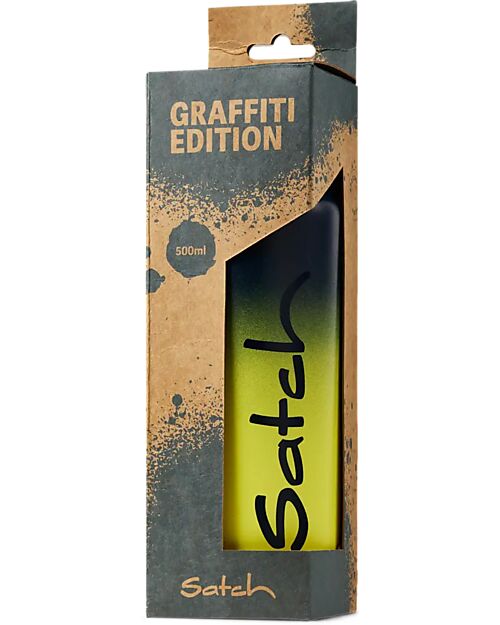 Satch Borraccia Termica con Apertura easy-to-drink - 500 ml - Blue Graffiti - Senza BPA Borracce Termiche