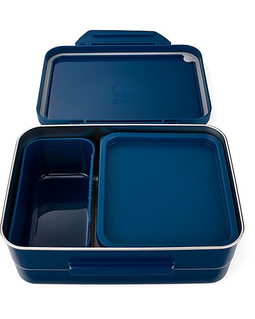 Satch Portapranzo - Blu - Acciao Inossidabile - 14 x 6,5 x 17 cm Porta Merenda