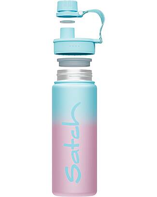 Satch Thermal Water Bottle with Easy-to-Drink Opening - 500 ml - Blue Graffiti - BPA Free Thermos Bottles