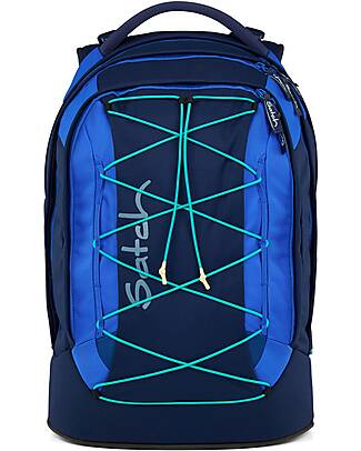 Satch Zaino Ergonomico - Crossed Blue - 30 x 45 x 22 cm - Resistente e Idrorepellente Zaini Scuola