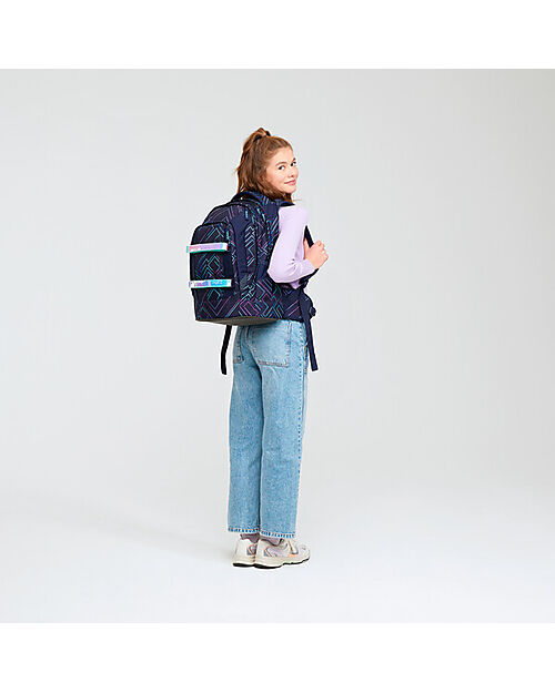 Satch Zaino Ergonomico Scuola Pack - Purple Laser - 30 x 45 x 22 cm - Ecologico e Iperaccessoriato Zaini Scuola