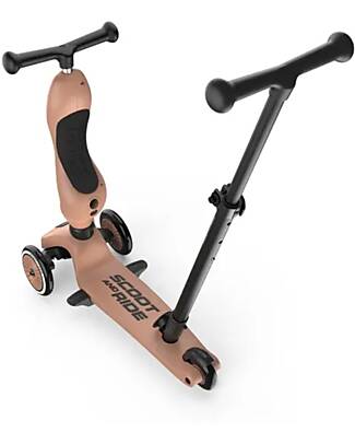 Scoot and Ride Monopattino a Triciclo con Barra di Spinta Highwaykick 1 Push and Go - Mocha Monopattini
