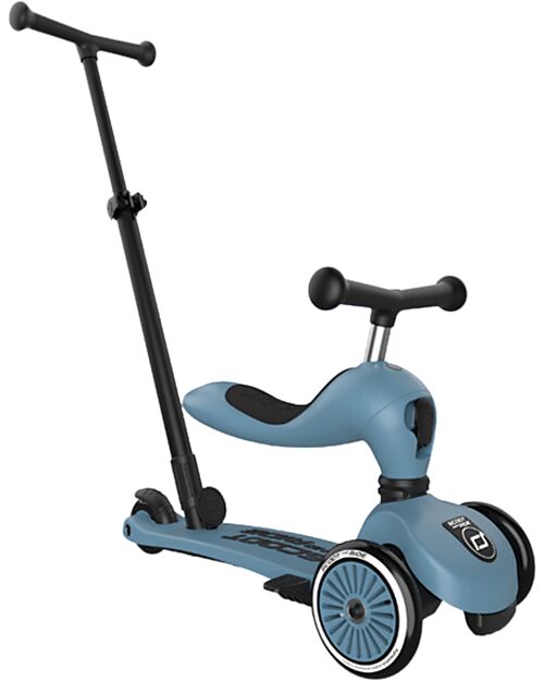 Scoot and Ride Monopattino a Triciclo con Barra di Spinta Highwaykick 1 Push and Go - Steel Biciclette senza Pedali