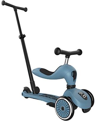 Scoot and Ride Monopattino a Triciclo con Barra di Spinta Highwaykick 1 Push and Go - Steel Monopattini