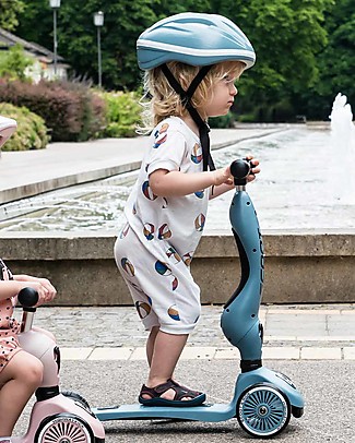 Scoot and Ride Monopattino e Triciclo 2in1 Highwaykick 1, Blu Acciaio - Da 1 a 5 anni Biciclette Senza Pedali
