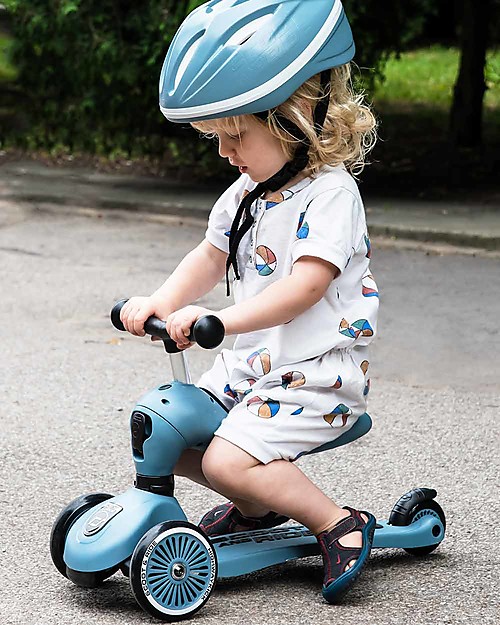 Scoot and Ride Monopattino e Triciclo 2in1 Highwaykick 1, Blu Acciaio - Da 1  a 5 anni unisex (bambini)