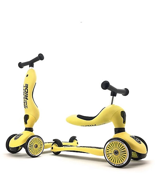 Scoot and Ride Monopattino e Triciclo 2in1 Highwaykick 1 - Giallo Limone - Da 1 a 5 anni Monopattini