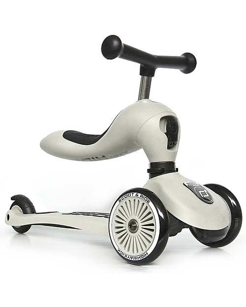 Scoot and Ride Monopattino e Triciclo 2in1 Highwaykick 1, Grigio Cenere - Da 1 a 5 anni Monopattini
